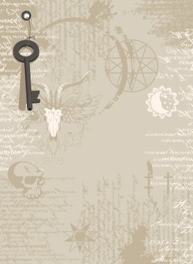 background of the papyrus with occult symbols clipart