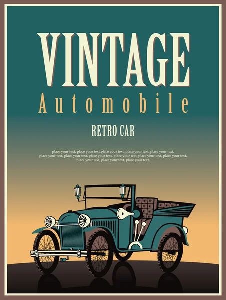 Cabriolet coche Vintage — Vector de stock