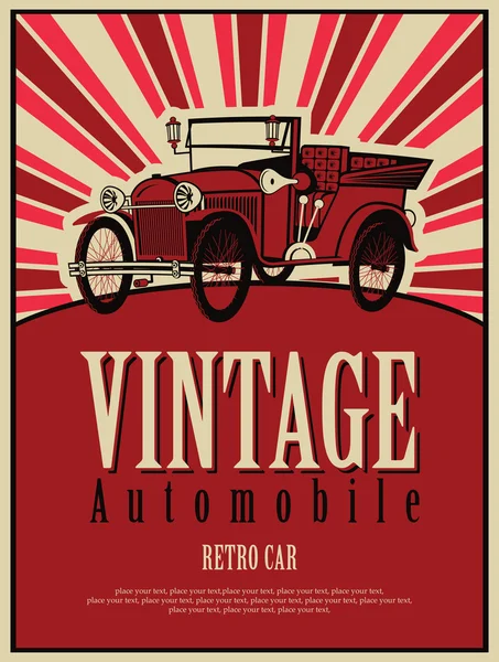 Cabriolet coche Vintage — Vector de stock