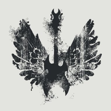 elektro gitar ve kanatlar