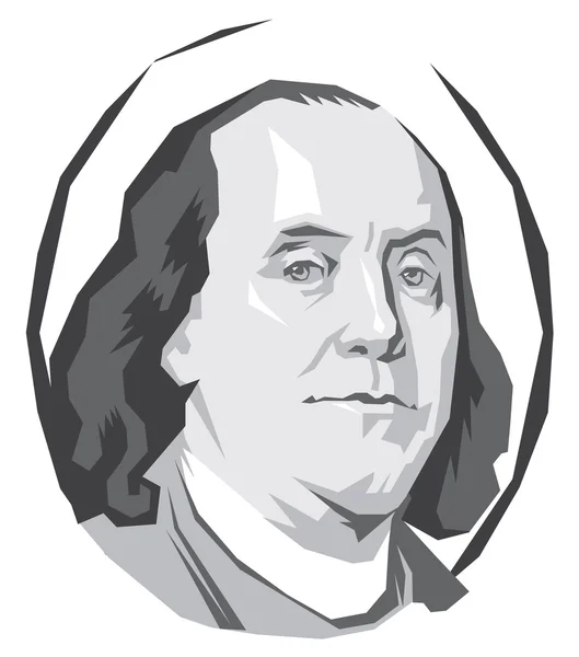 Retrato Benjamin Franklin —  Vetores de Stock