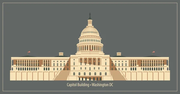 Washington DC 'deki Başkent Binası — Stok Vektör