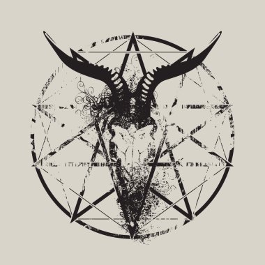 Kafatası keçi ve pentagram