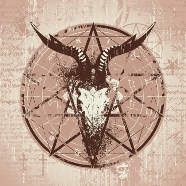 Kafatası keçi ve pentagram