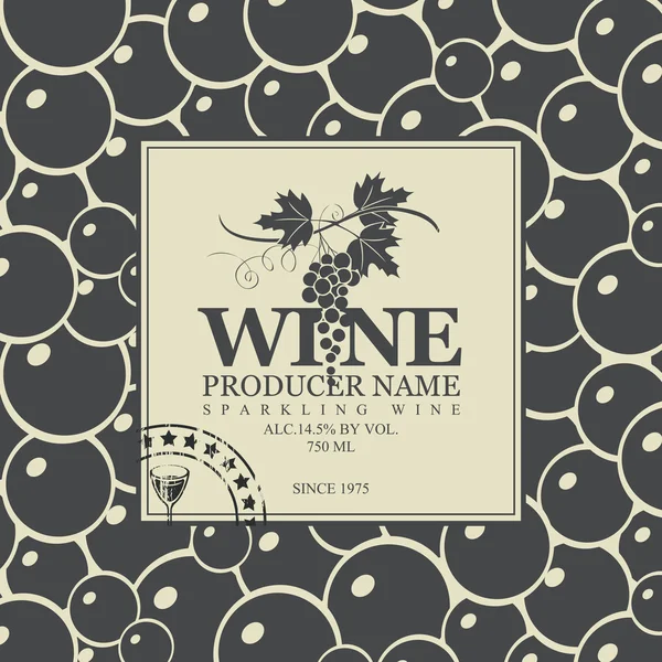A szőlő bor Címkék — Stock Vector