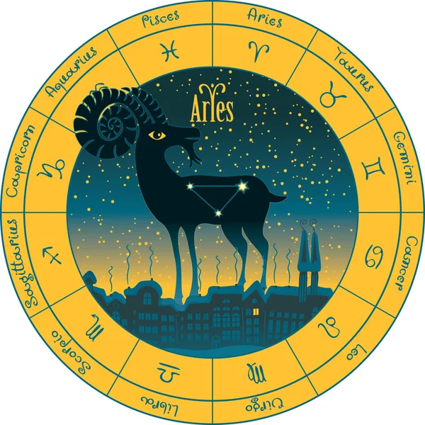 Aries signs of the zodiac — Stock Vector