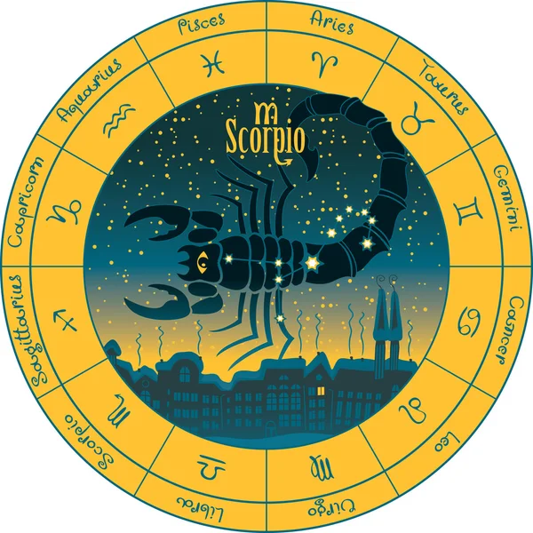 Scorpio signs of the zodiac — Stock Vector