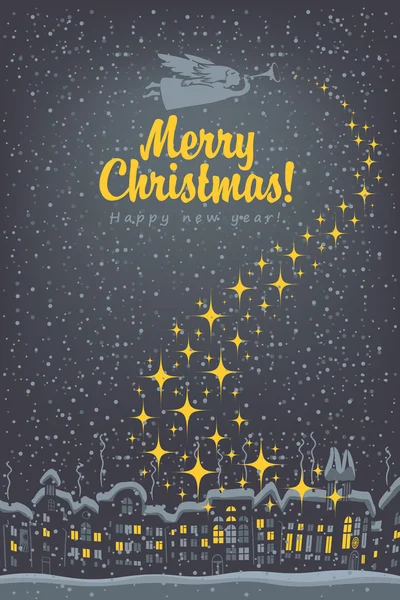 gece kış cityscape melek ile