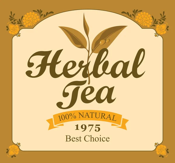 Etiqueta de té de hierbas — Vector de stock