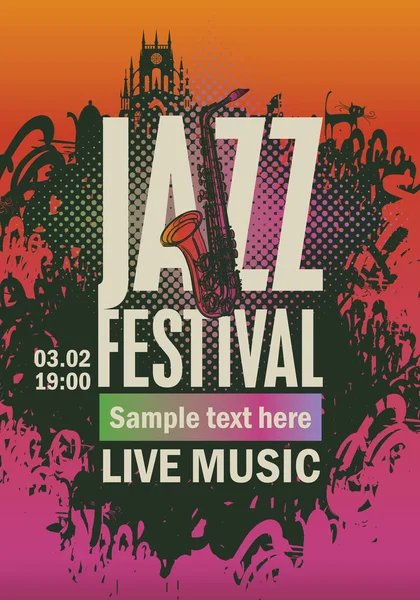 Musik affisch med jazzfestival — Stock vektor