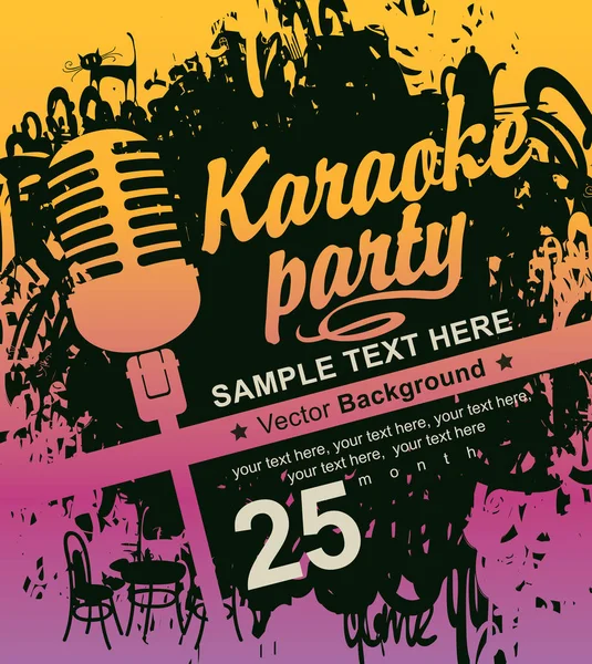 Micrófono para fiestas de karaoke — Archivo Imágenes Vectoriales