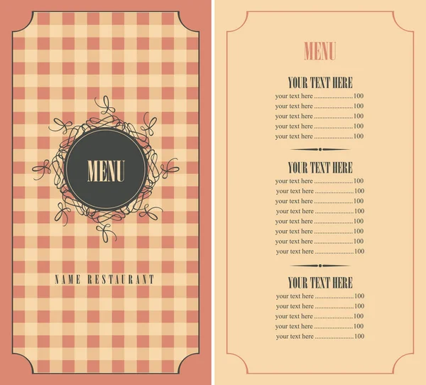 Template menu with price — Stock Vector