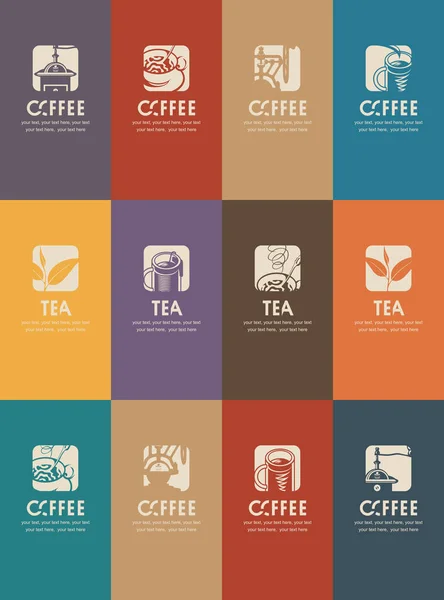Visitkort för te och kaffe — Stock vektor