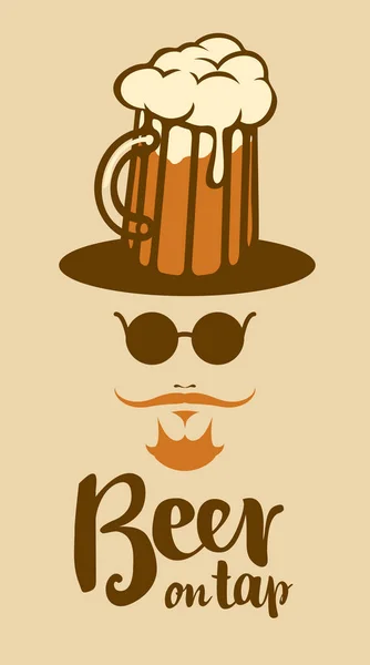 Cerveza vidrio hombre — Vector de stock