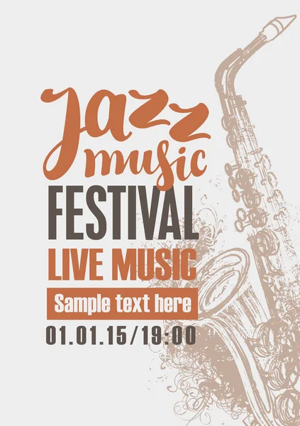 Cartaz do festival de jazz — Vetor de Stock