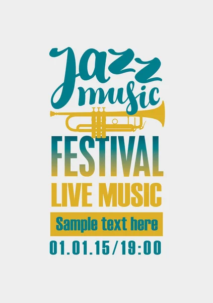 Cartaz para o festival de jazz — Vetor de Stock