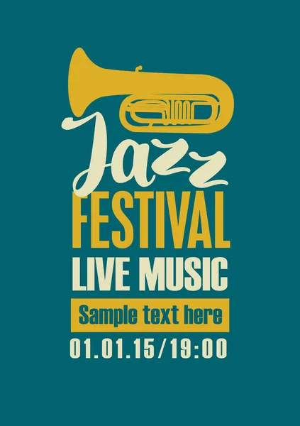 Affiche pour le festival de jazz — Image vectorielle