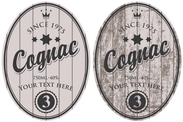 Etichette vettoriali di cognac — Vettoriale Stock