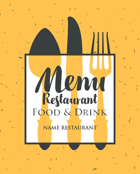 Restaurantkarte mit Besteck — Stockvektor