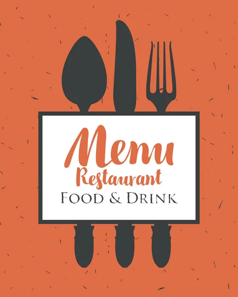 Menu restaurant avec couverts — Image vectorielle