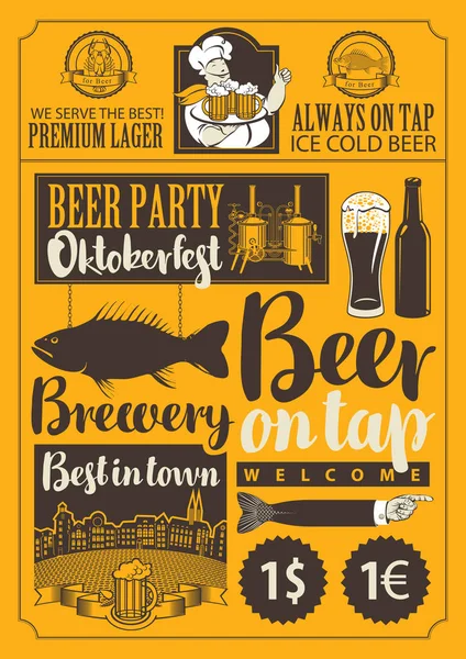 Bar y cervecería — Archivo Imágenes Vectoriales