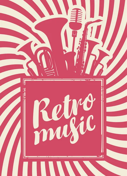 Inscription retro music — Stock Vector