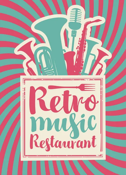 Restaurant avec musique rétro — Image vectorielle