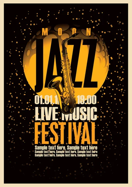 Póster o festivales de jazz — Vector de stock