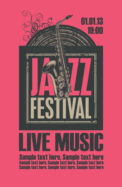Plakat festiwalu jazzowego — Wektor stockowy