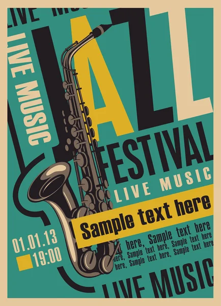 Cartaz para o festival de jazz — Vetor de Stock