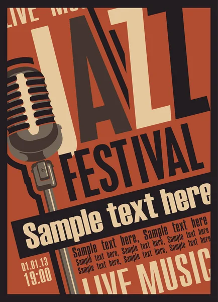 Caz Festivali için poster — Stok Vektör