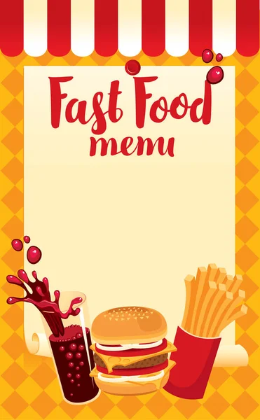 Menu prijs fastfood — Stockvector