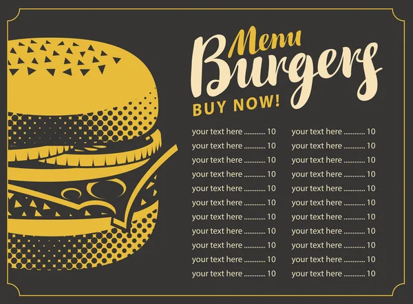 Fastfood met Hamburger — Stockvector