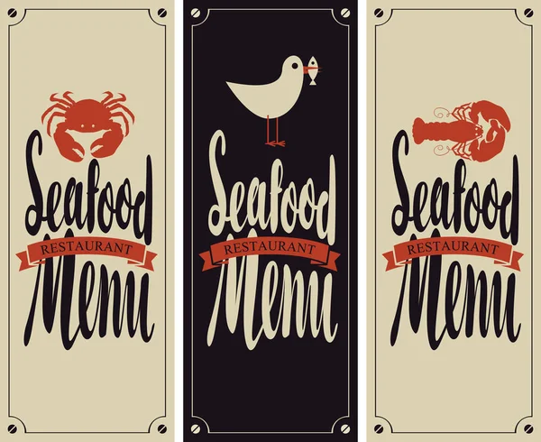 Menu dla seafood restaurant — Wektor stockowy