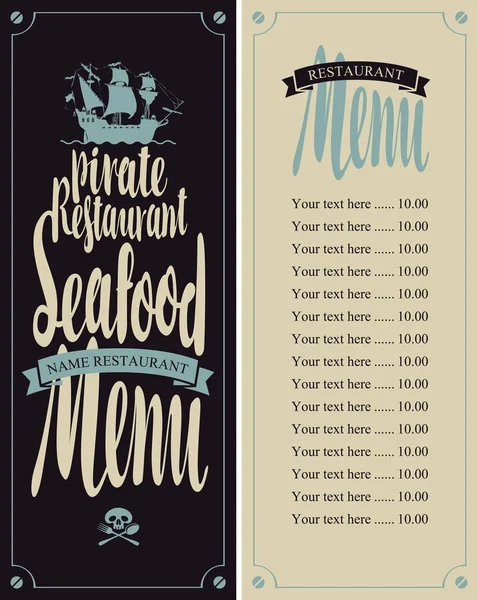 Menu pirate restaurants — Stock Vector