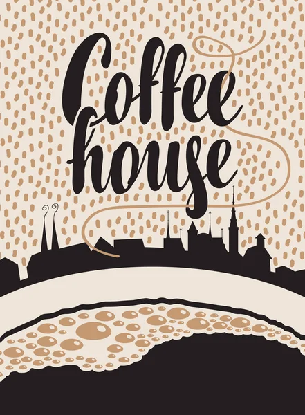 Tasse Kaffee und die Altstadt — Stockvektor