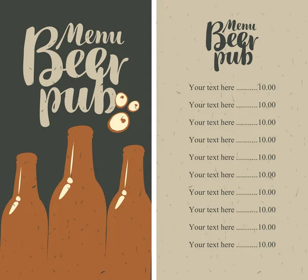 Bier pub menu — Stockvector