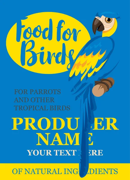 Étiquette nourrir les oiseaux tropicaux — Image vectorielle