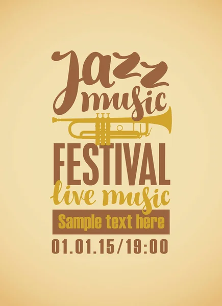 Cartel del festival de jazz — Vector de stock