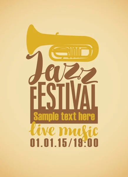 Poster for the jazz festival — Stock Vector