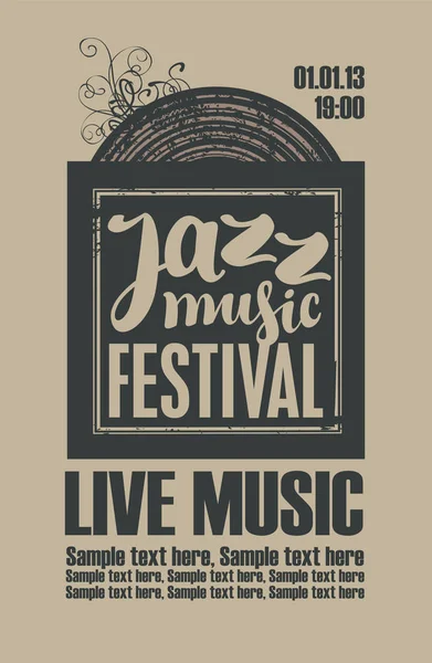 Affiche pour le festival de jazz — Image vectorielle
