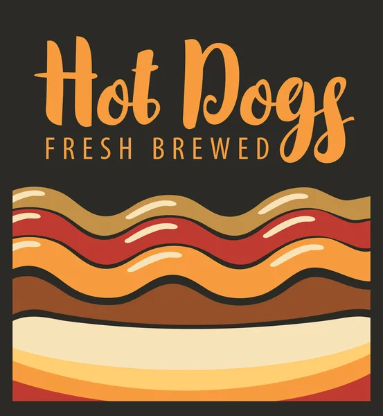 Hot dog in stile retrò — Vettoriale Stock