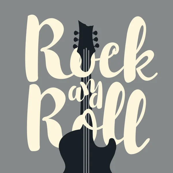 Rock and roll et une guitare électrique — Image vectorielle