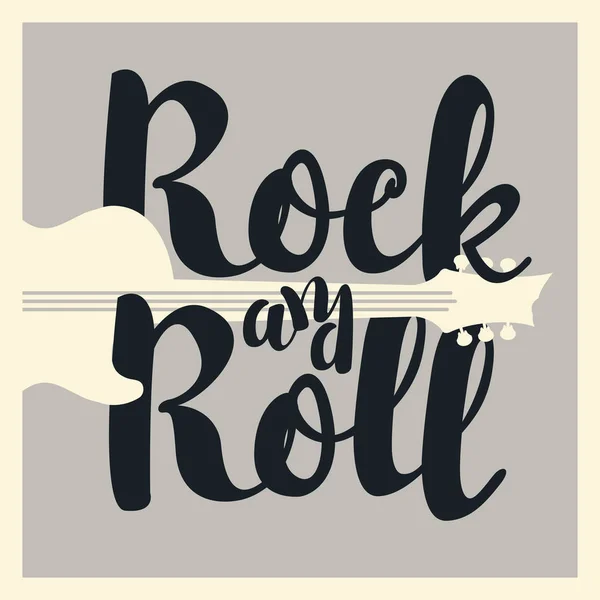 Rock and roll et une guitare électrique — Image vectorielle