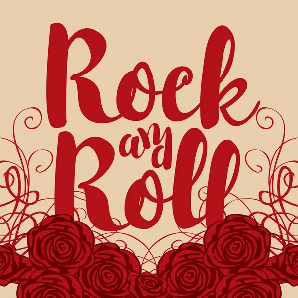 Rock and roll y rosas — Archivo Imágenes Vectoriales