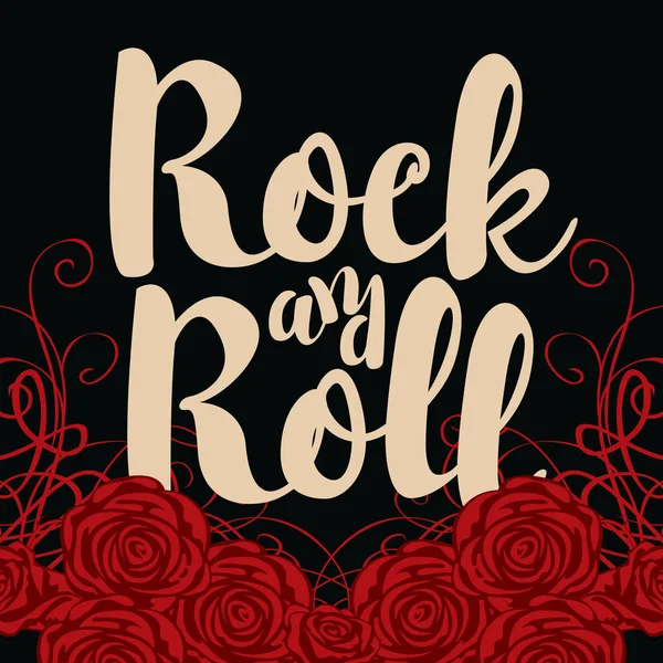Rock and roll a růže — Stockový vektor