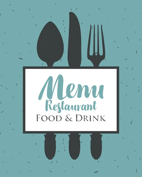 Menu restaurant avec couverts — Image vectorielle