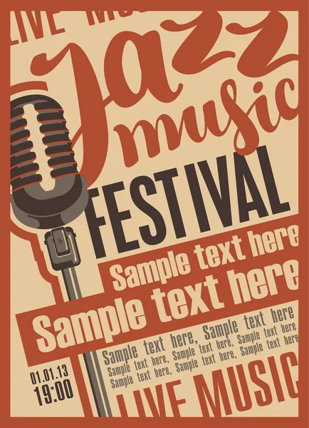 Cartel del festival de jazz — Vector de stock