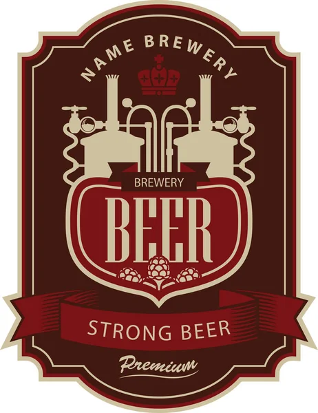 Etikett Bier mit Brauerei — Stockvektor