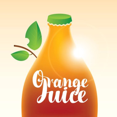 şişe portakal suyu ile